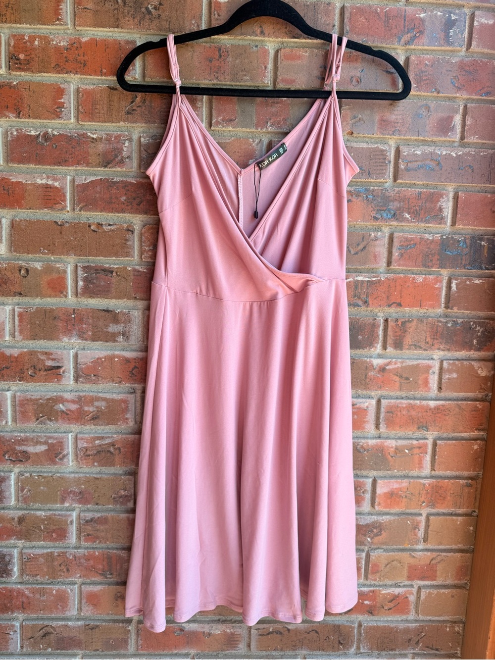 Blush Pink Wrap-Front Slip Dress